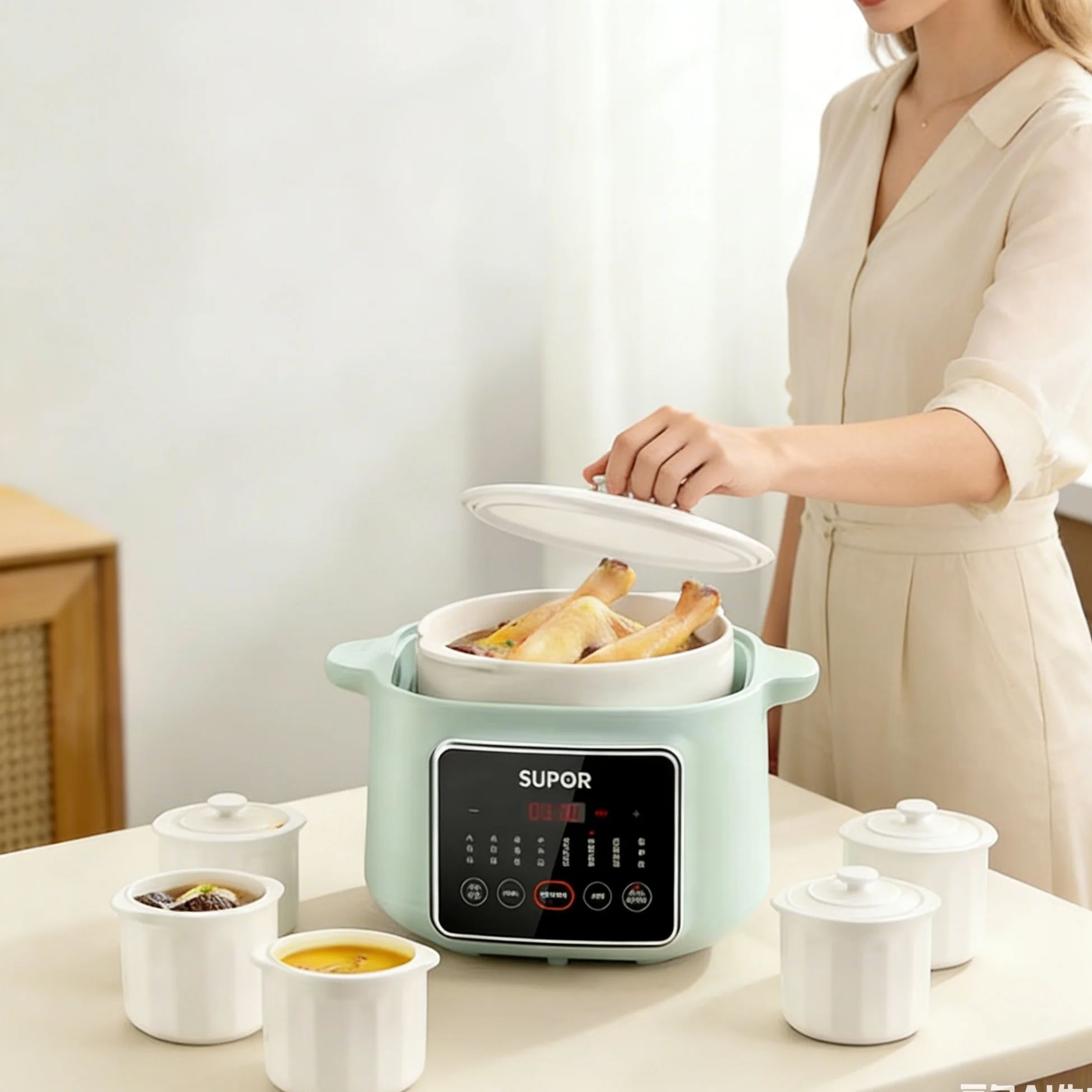 Baby Food Stew - SUPOR 세라믹 다기능 슬로우 쿠커 이중