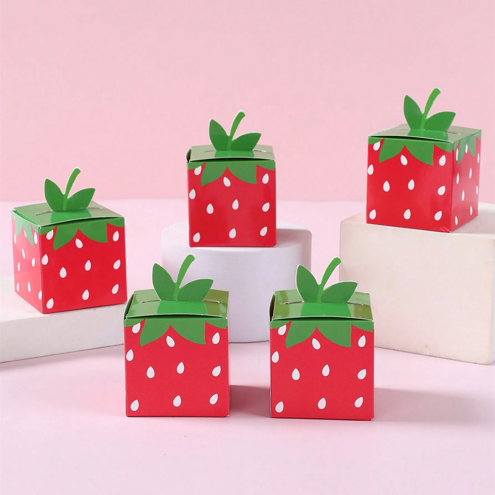 Food Box Baby - 10Pcs 달콤한 과일 딸기 테마 종이