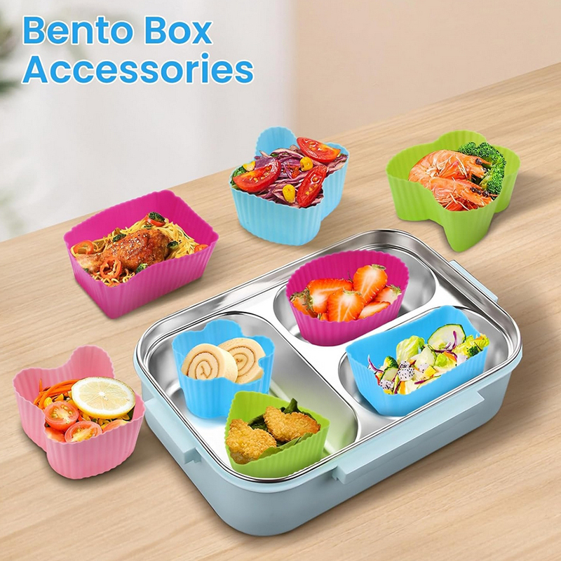 Baby Food Container - 어린이를위한 8PCS 실리콘 도시락 분배기 어린이