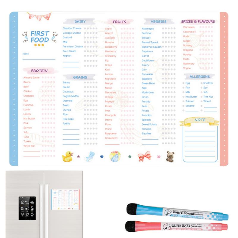 재사용 가능한 첫 번째 음식 추적기, 자석 피젯 체크리 - Baby Food Checklist 리뷰 및 가격