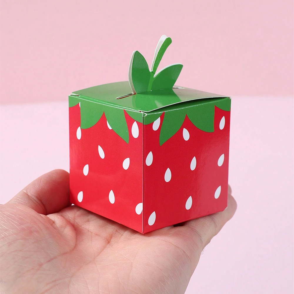 10Pcs 달콤한 과일 딸기 테마 종이 쿠키 사탕 상자 - Food Box Baby 리뷰 및 가격