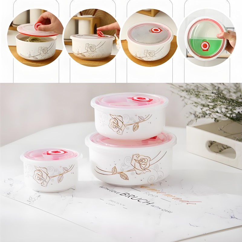 3 피스 세트, 고급 본 차이나 도시락 세트, 일본 스 - Baby Food Container 리뷰 및 가격