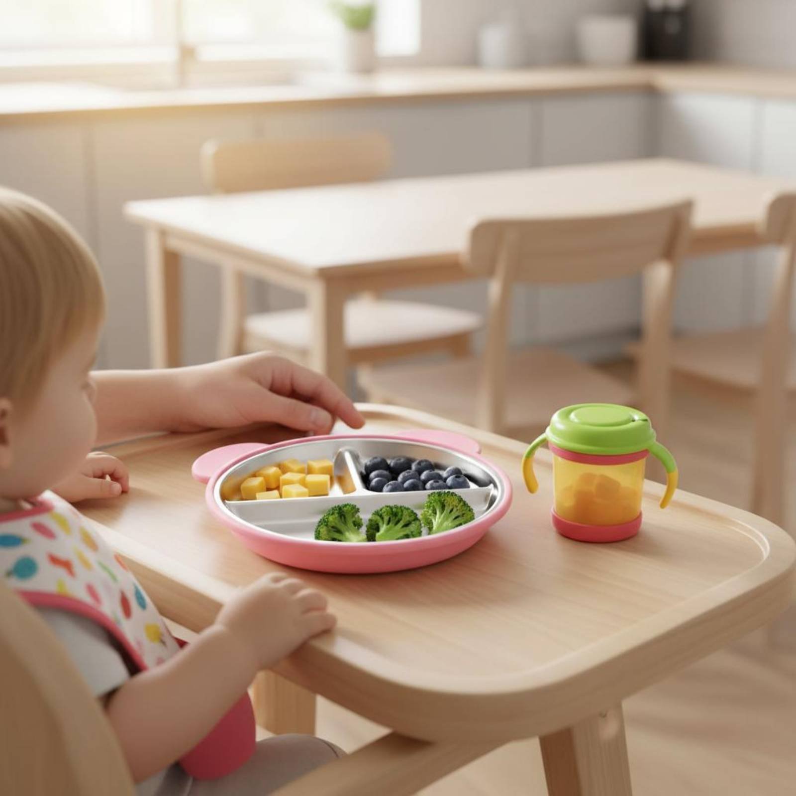 스테인리스 스틸 흡착식 식판, 넘어짐 방지 3칸 식판, - Baby Food Chair 리뷰 및 가격
