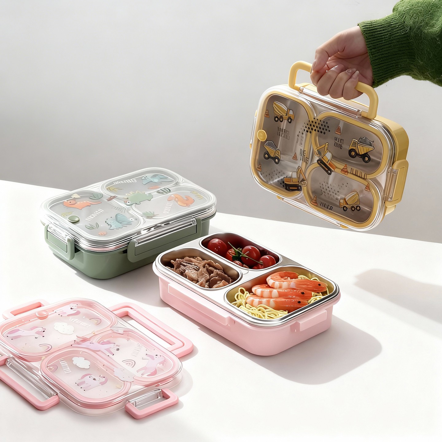 대용량 만화 캐릭터 어린이 도시락 가방 손잡이 포함 휴 - Baby Food Container 리뷰 및 가격
